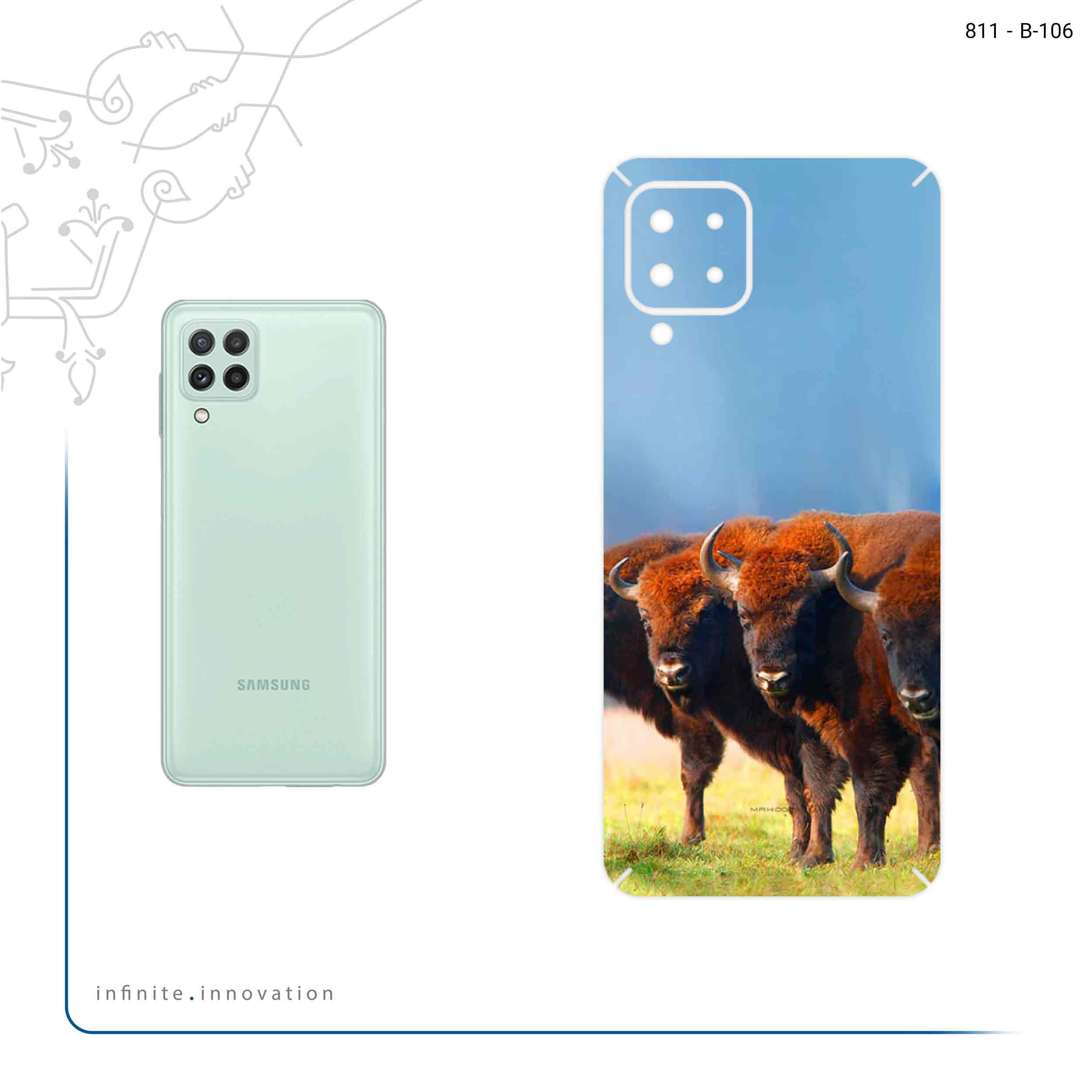 برچسب پوششی ماهوت مدل Buffalo مناسب برای گوشی موبایل سامسونگ Galaxy A22 4G