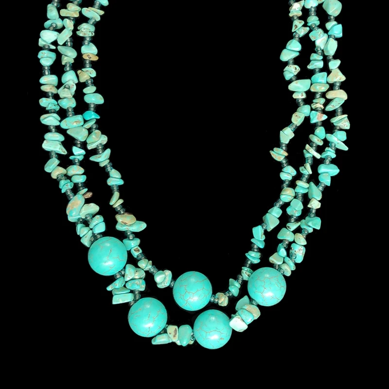 گردنبند زنانه مدل فیروزه دست ساز کد E2606