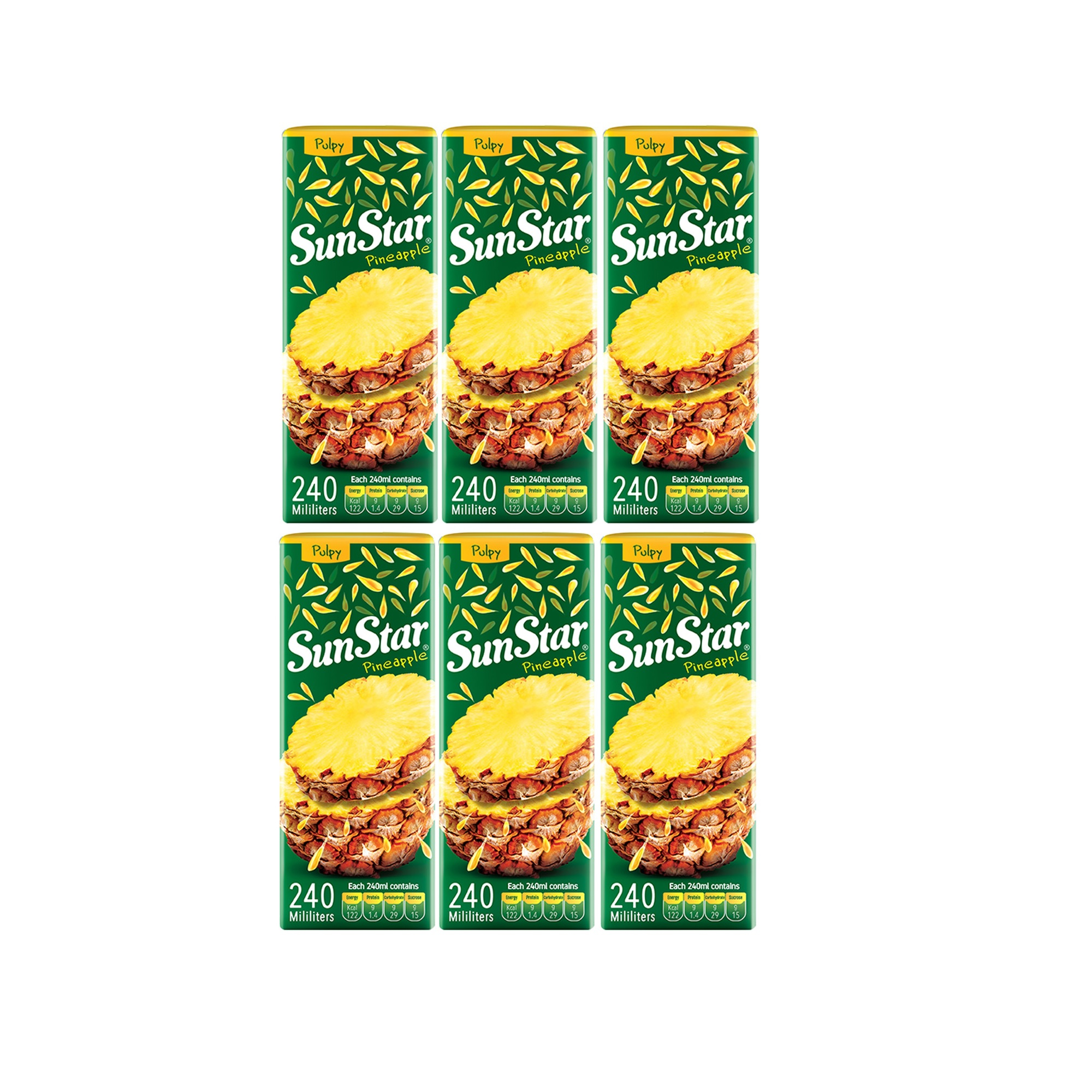 آبمیوه آناناس سان استار - حجم 240 میلی لیتر بسته 6 عددی