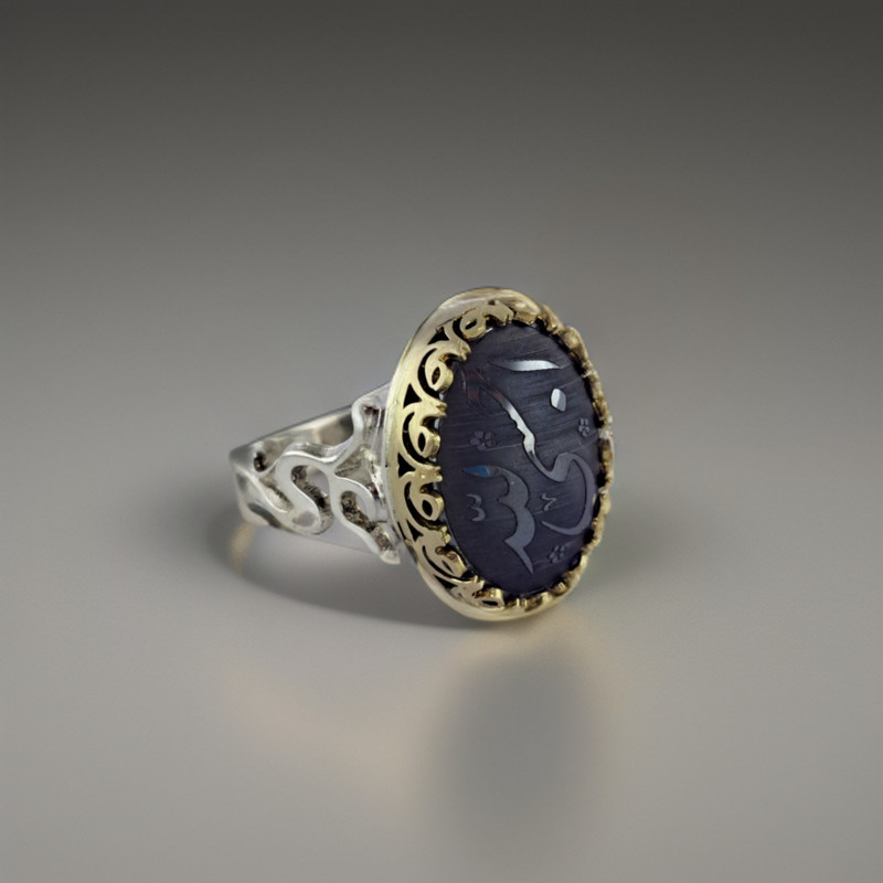 انگشتر نقره مردانه ملک زیور مدل رکاب یاعلی حدید حسبی الله کد 335 انگشتر نقره مردانه ملک زیور مدل رکاب یاعلی حدید حسبی الله کد 335