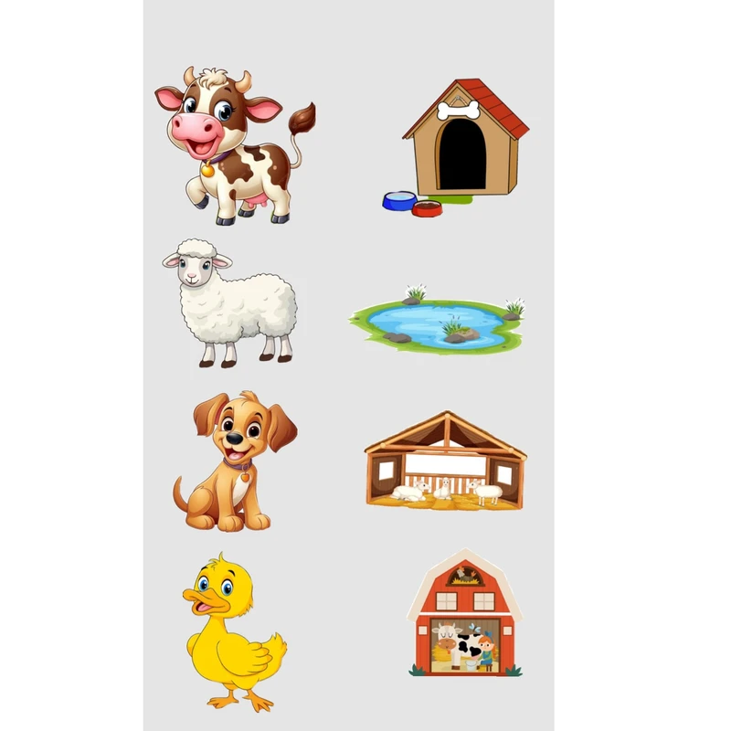 برچسب طرح حیوانات مزرعه کد 485