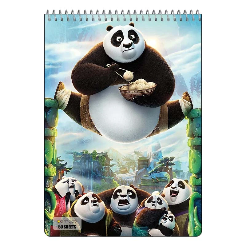 دفتر نقاشی 50 برگ سیمی کارنیکا طرح پاندای کونگ فوکار Kung Fu Panda کد 51087