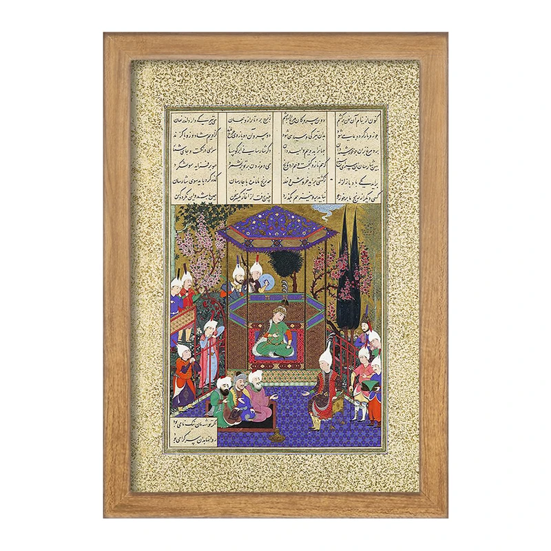 تابلو خندالو مدل نقاشی پاسخ دادن زال موبدان را اثر قدیمی گیلانی کد F12233