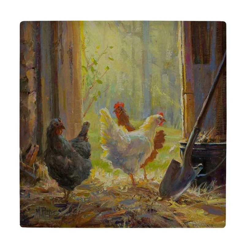 زیر لیوانی طرح مزرعه و مرغ و خروس کد    4045726_2472