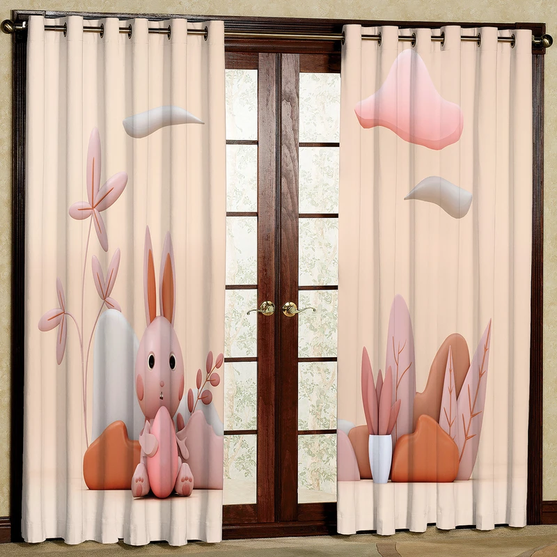 پرده مدل خرگوش مخمل پانچی کد 2309 سایز 200x140 سانتی متر