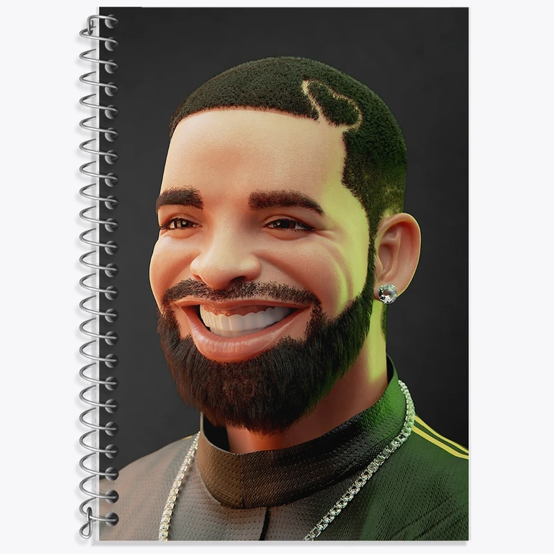 دفتر زبان 50 برگ خندالو مدل سه خط طرح دریک (drake) کد F767