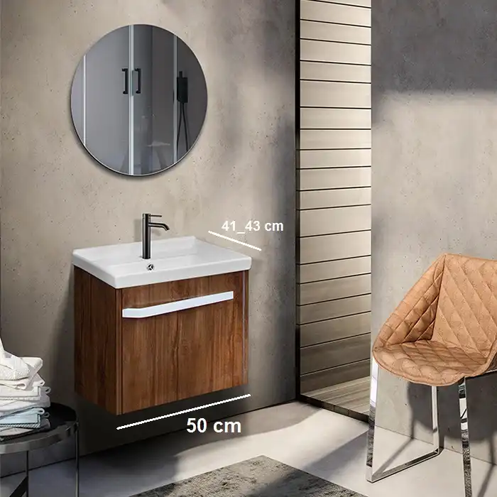 ست کابینت و روشویی آزالیا مدل کایرا 05 به همراه آینه