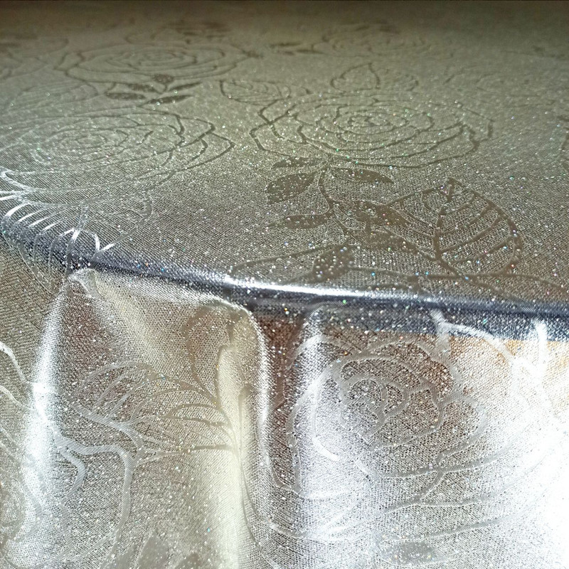 طلق رومیزی  طرح رز فانتزی اکلیلی مدل ژله ای سایز 140×100 سانتی متر