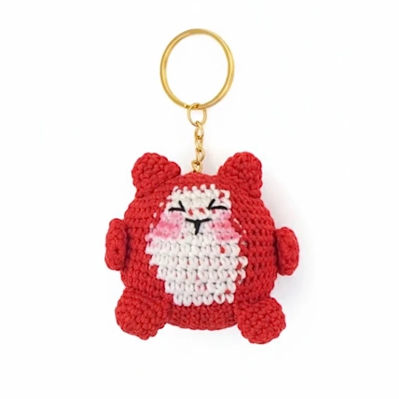 جاکلیدی دستی کاموایی مدل عروسک روباه