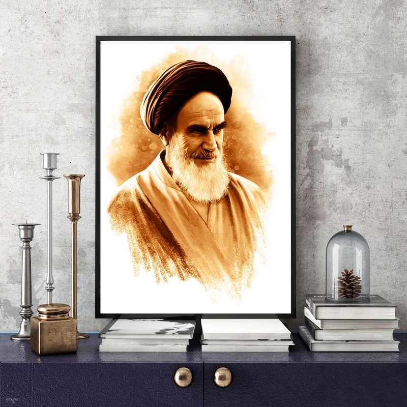تابلو بکلیت طرح نقاشی آیت الله خمینی مدل B-6957