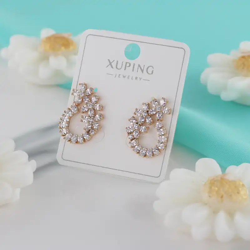 گوشواره زنانه ژوپینگ مدل گل کد CC535