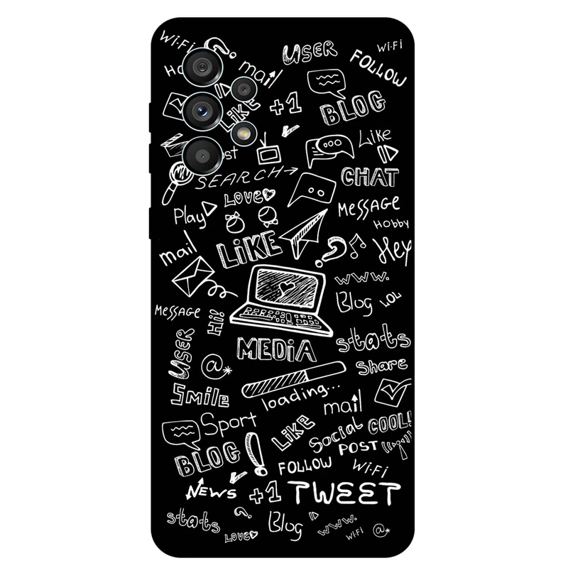 کاور مگافون طرح رسانه های اجتماعی مدل 1898 مناسب برای گوشی موبایل سامسونگ Galaxy A23 4G / 5G