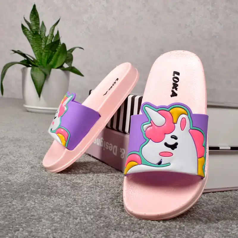 دمپایی دخترانه مدل لوکا مدل یونیکورن اسب تک شاخ کد C.R.3468