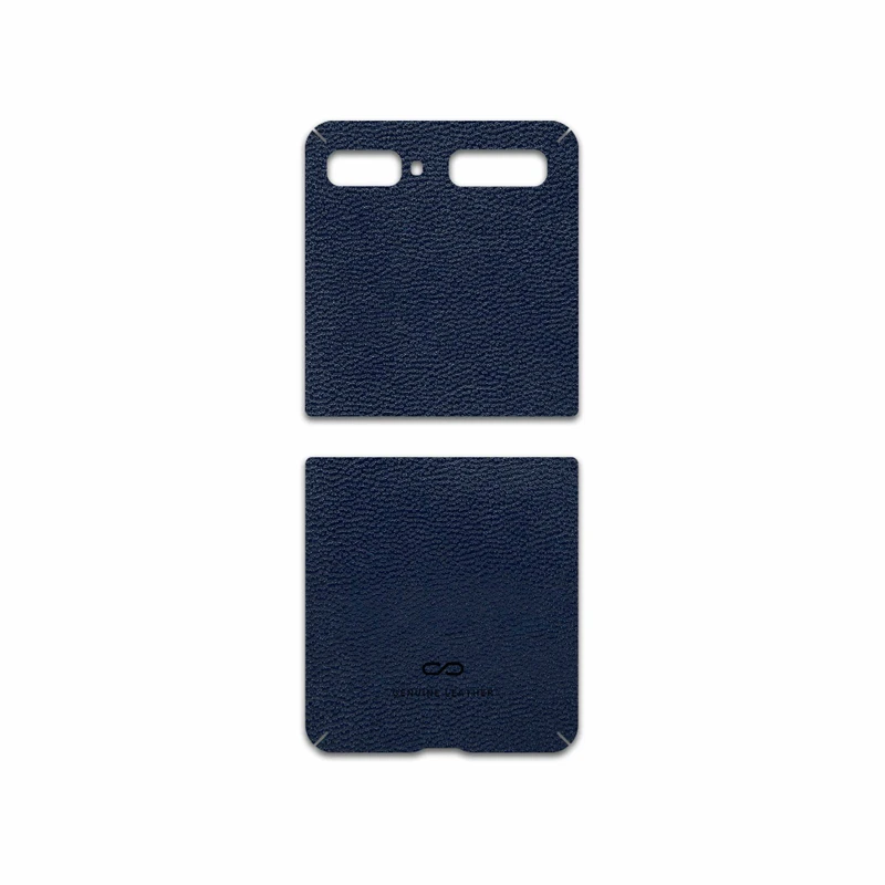 برچسب پوششی ماهوت مدل Deep-Blue-Leather مناسب برای گوشی موبایل سامسونگ Galaxy Z Flip