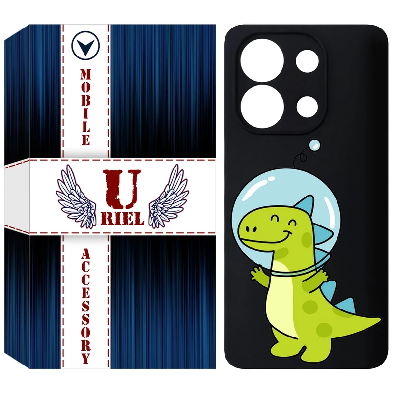 کاور یوریل قاب مدل KSH کد 62 طرح دایناسور فضانورد مناسب برای گوشی موبایل شیائومی Redmi Note 13 4G