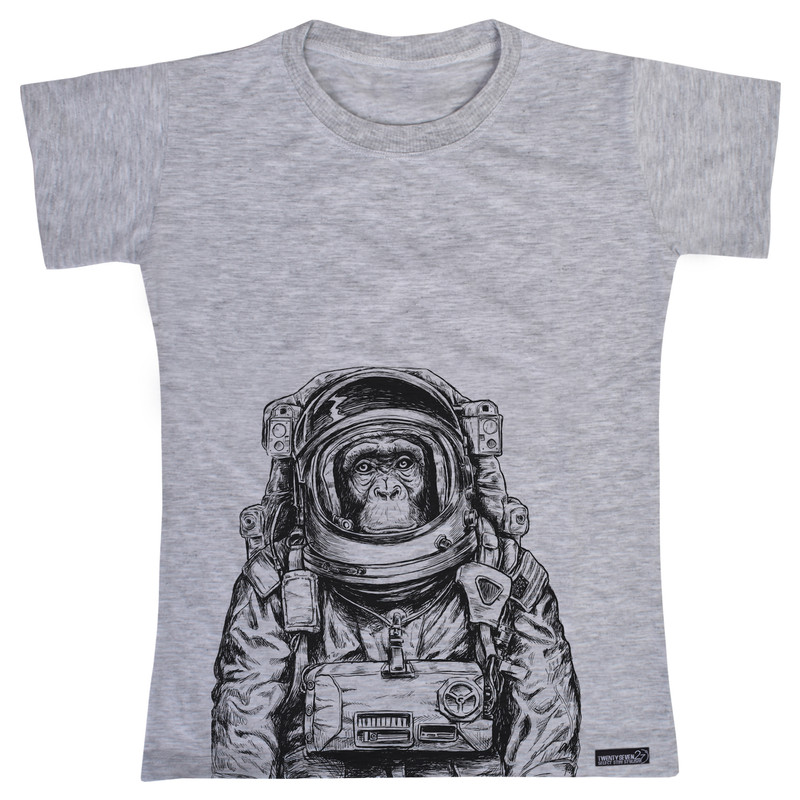 تی شرت آستین کوتاه دخترانه 27 مدل Monkey Space کد MH311