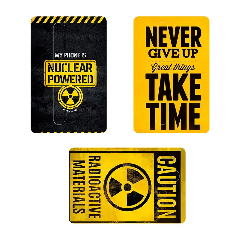 استیکر کارت پیکسل میکسل مدل متن انگلیسی خطر مجموعه 3 عددی