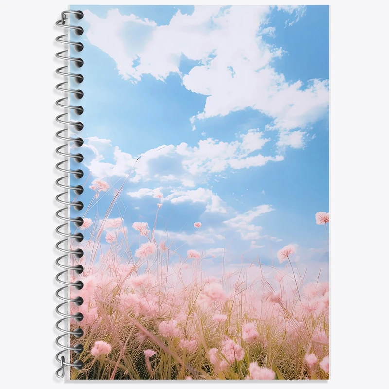 دفتر زبان 50 برگ خندالو مدل سه خط طرح گل کد F1443