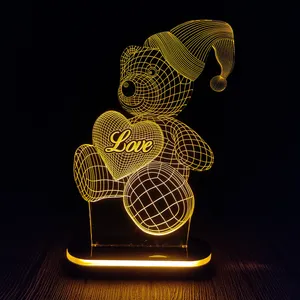 چراغ خواب طرح خرس و قلب کد 2023