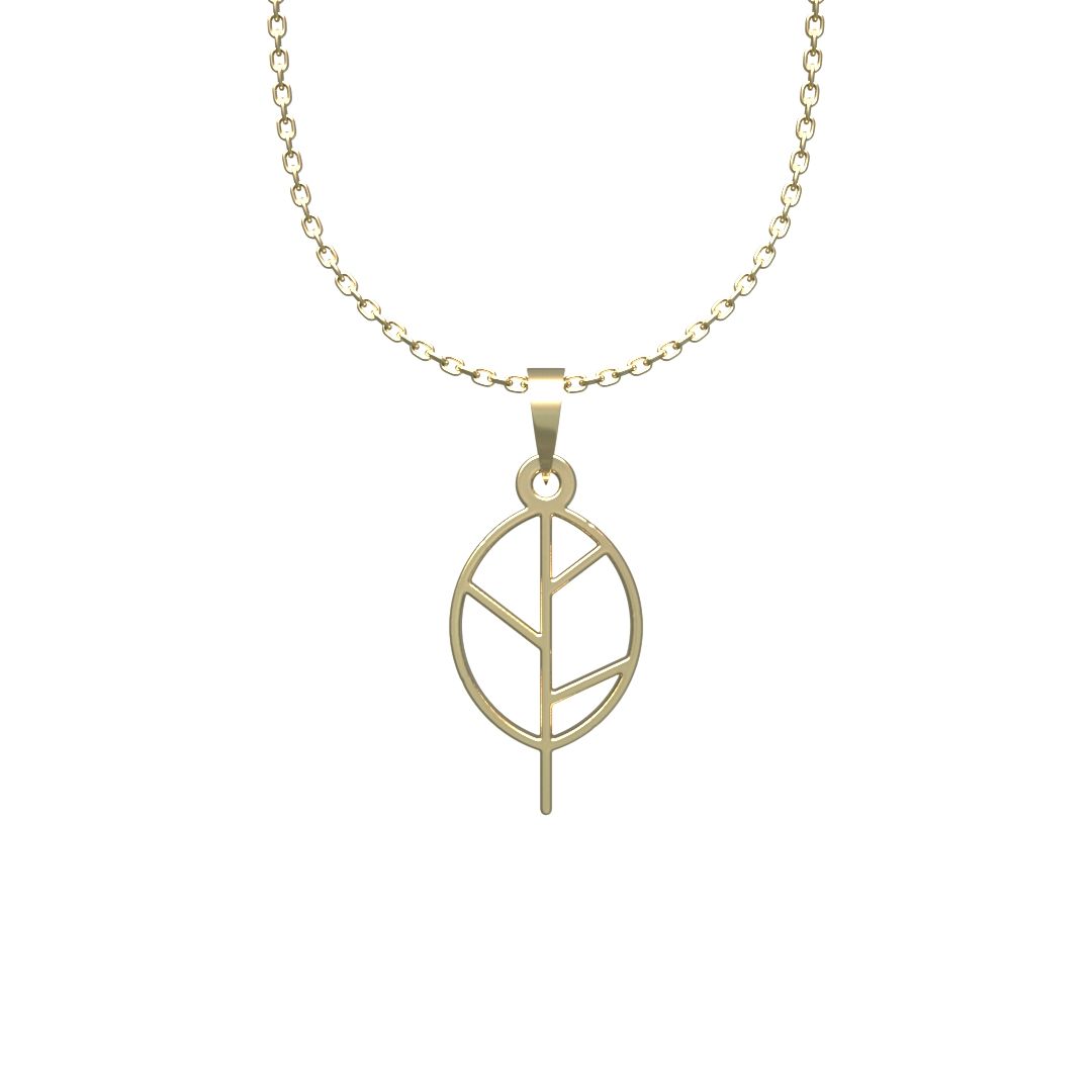 گردنبند طلا 18 عیار زنانه مدوپد مدل برگ کد L2-1-1164 - - 6