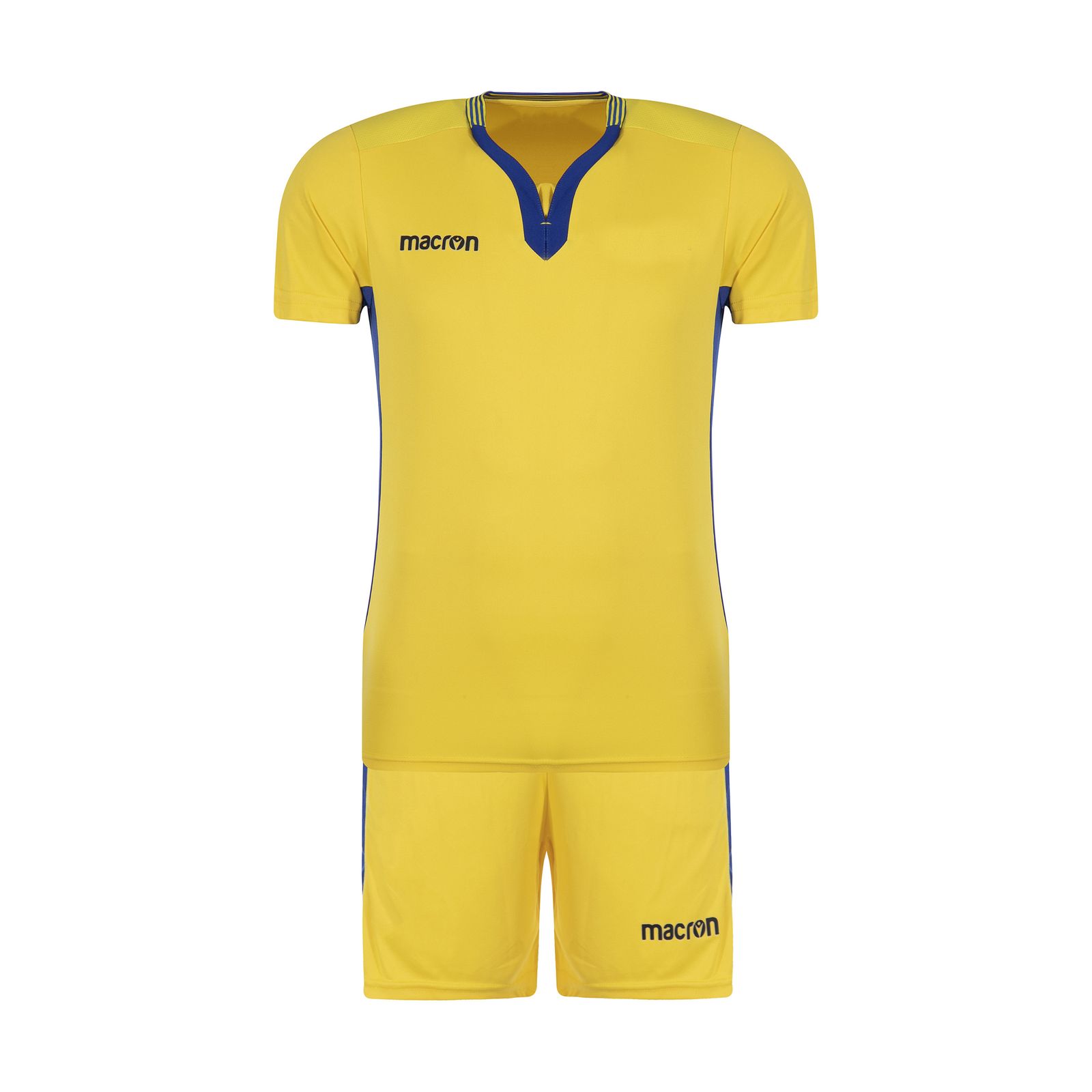 ست تی شرت و شلوارک ورزشی مردانه مکرون مدل کاناپوس رنگ زرد -  - 1