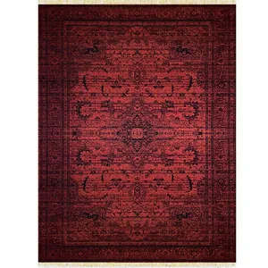  فرش ماشینی طرح بلوچ کد 5860 زمینه اناری