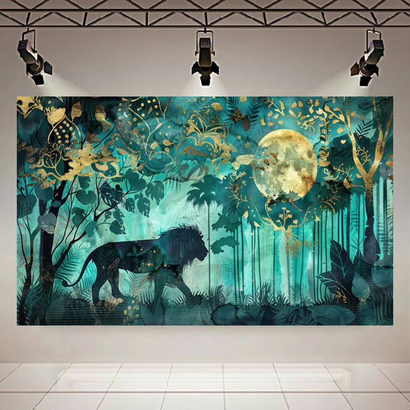  تابلو بوم طرح مخمل شیر مدل ماه کامل کد AR3058284