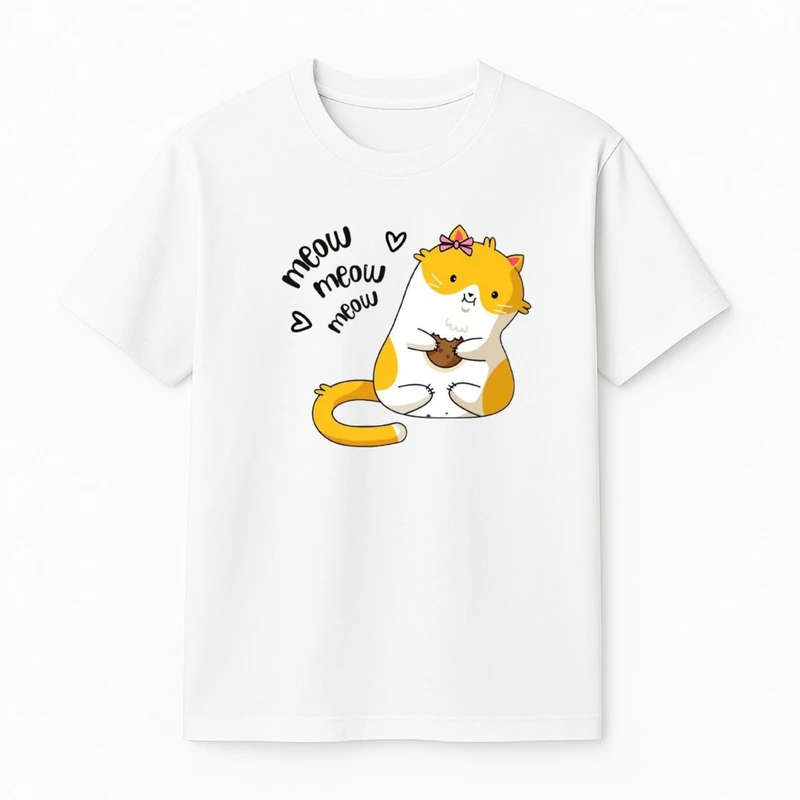 تی‌شرت آستین کوتاه دخترانه مدل گربه کد 2 