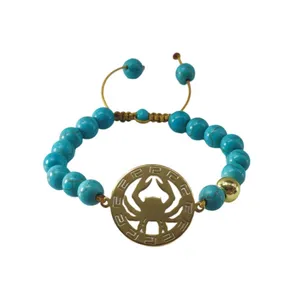 دستبند زنانه مدل ماه تولد تیر و فیروزه