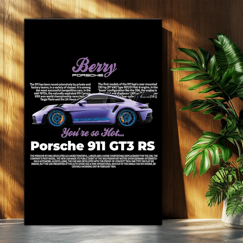 تابلو شاسی بکلیت طرح ماشین و خودرو پورشه PORSCHE 911 GT3 RS مدل T-po1573
