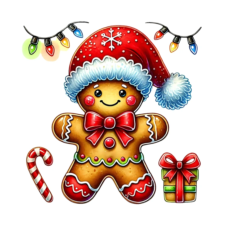 استیکر پارچه و لباس پاد آفرین مدل کریسمس طرح کوکی بیسکویت کد S3096