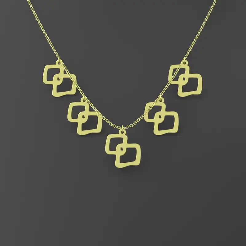 گردنبند طلا 18 عیار زنانه مدوپد مدل هندسی کد RNA16199