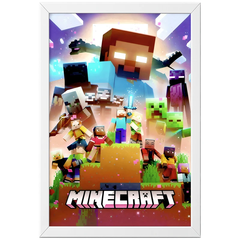 تابلو بکلیت طرح گیمینگ ماینکرفت Minecraft مدل W-po2052 فریم سفید