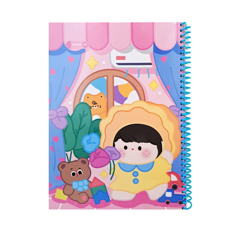 دفتر مشق 40 برگ مکث نوت مدل حاشیه دار طرح عروسک و خرس کد 9414