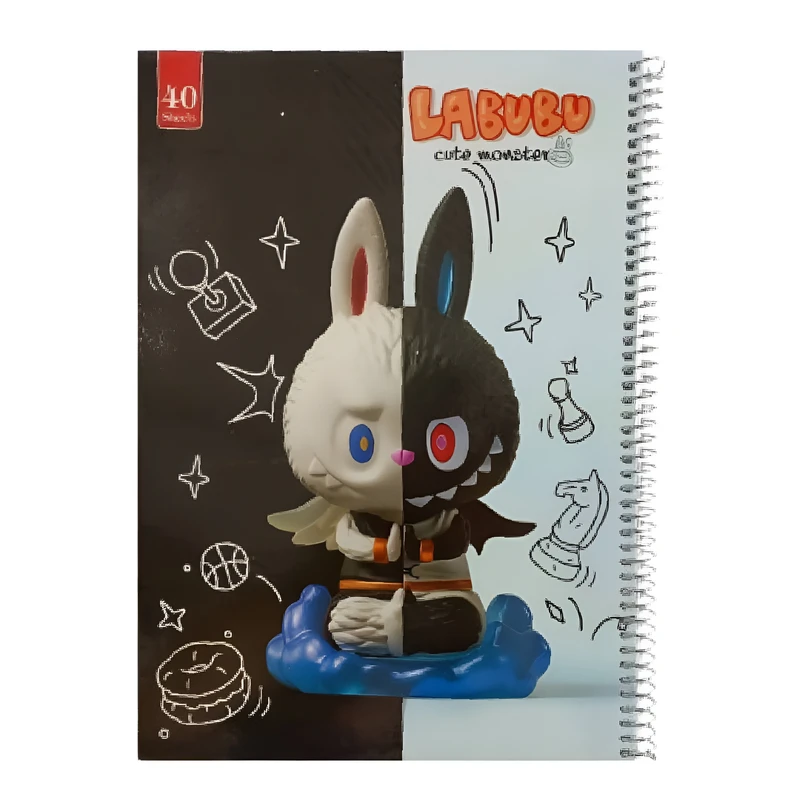 دفتر مشق 40 برگ مدل لبوبو طرح مجلد کد 100038