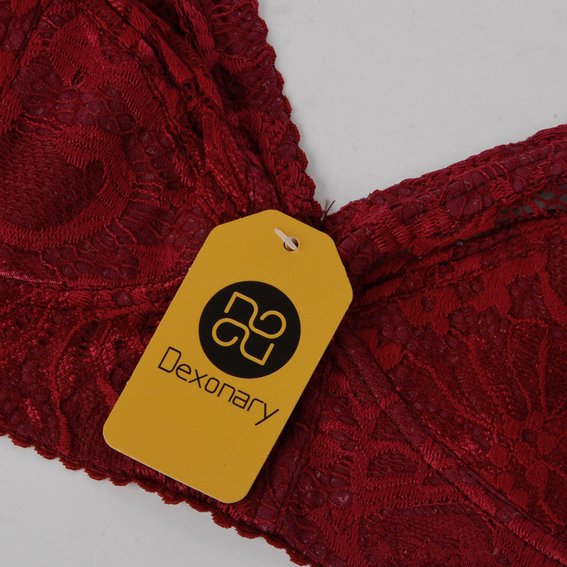 سوتین زنانه دکسونری مدل 125007518 دانتل رنگ زرشکی