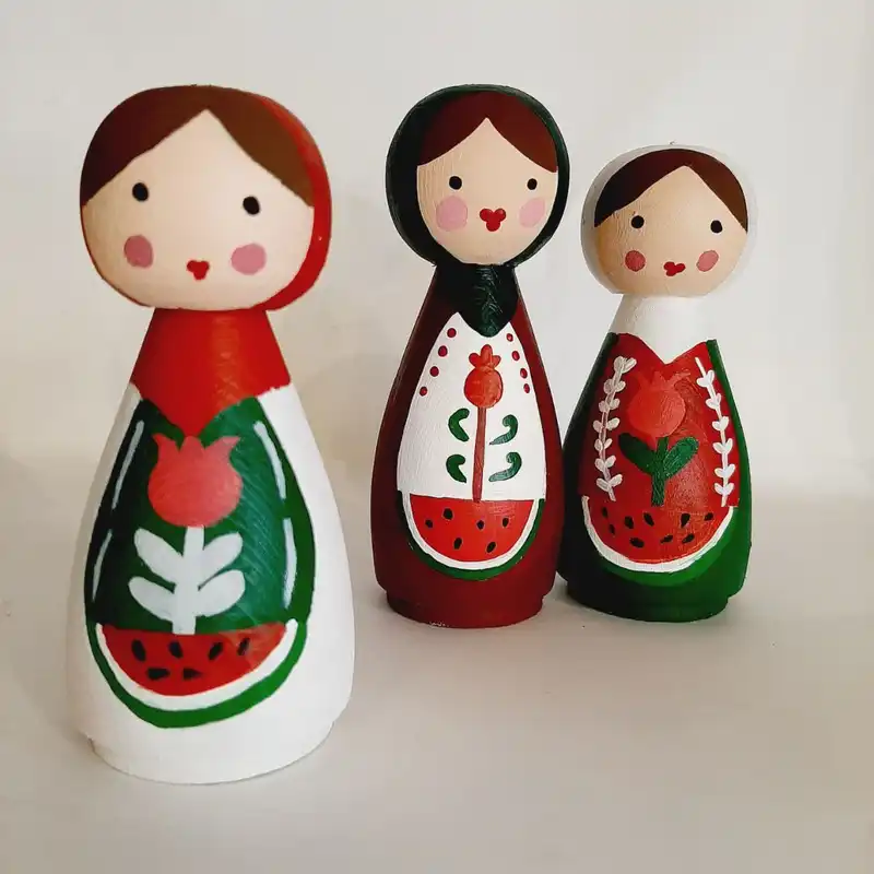 اسباب بازی چوبی مدل پری های هندونه ای مجموعه 3 عددی