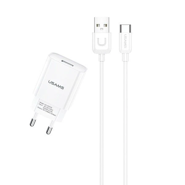 شارژر دیواری یوسمز مدل T21 به همراه کابل تبدیل usb-C