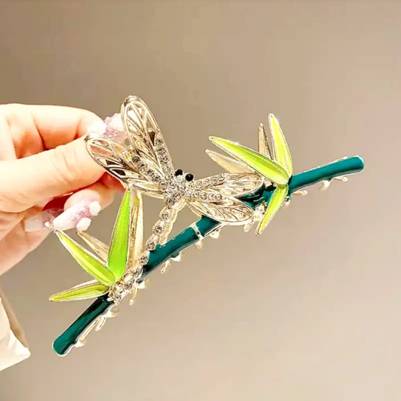 کلیپس مو زنانه مدل بامبو سنجاقک کد 1012