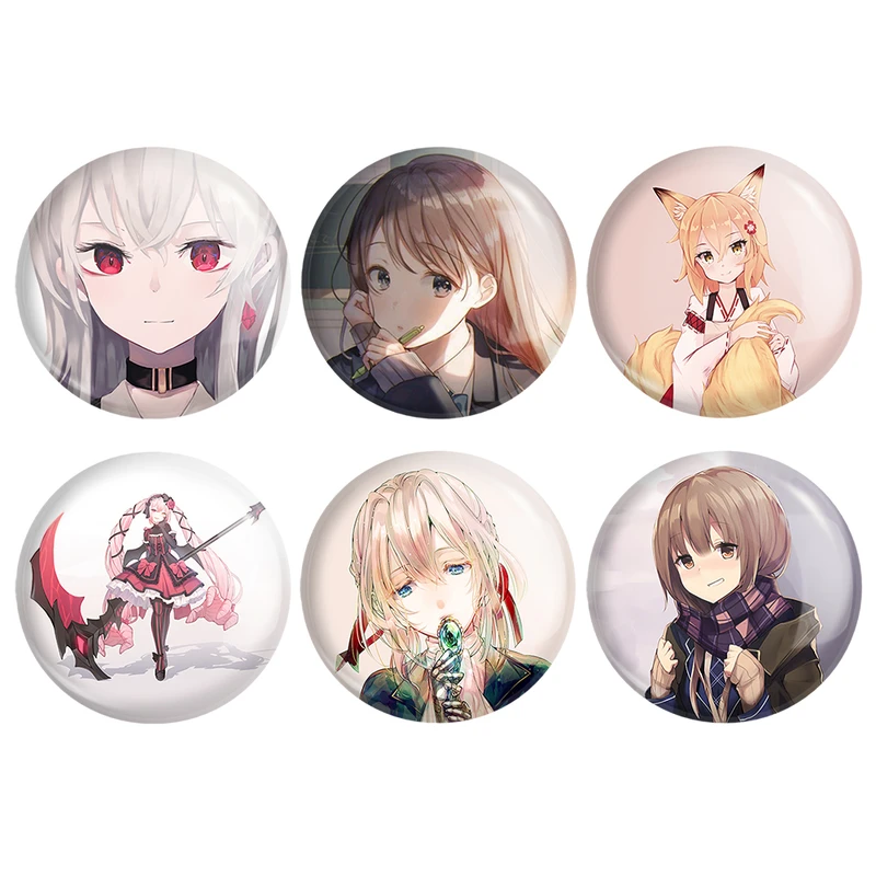 مگنت خندالو طرح دختر انیمه ای کد 1007B مجموعه 6 عددی