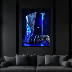 تابلو بکلیت طرح دکوری گیمینگ و گیم نت کنسول بازی ps5 مدل B-bu6136 فریم مشکی