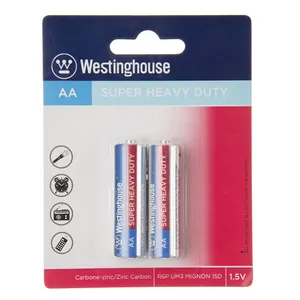 Westinghouse Super Heavy Duty R6P UM3 AA Battery Pack of 2