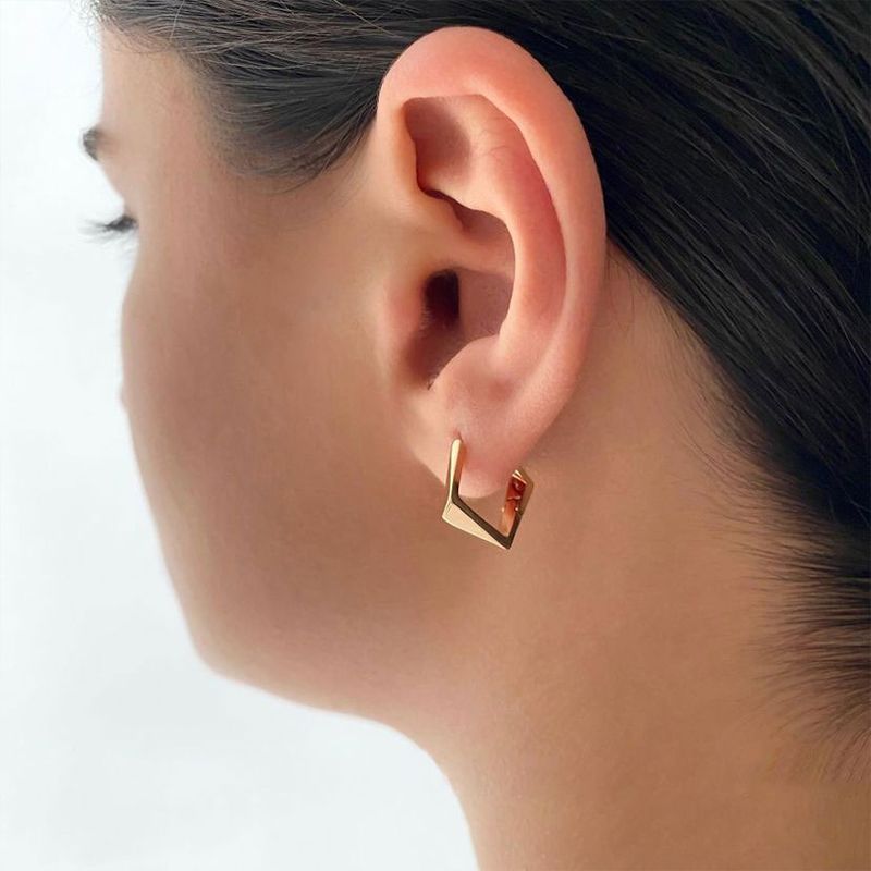 گوشواره زنانه ژوپینگ مدل پنج ضلعی GO1122 -  - 3