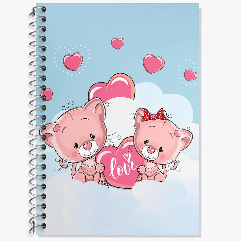 دفتر زبان 50 برگ خندالو مدل سه خط طرح عاشقانه کد 27129