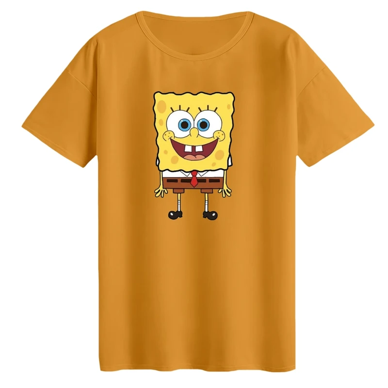 تی‌شرت لانگ آستین کوتاه زنانه مدل باب اسفنجی