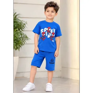 تی‌شرت و شلوارک راحتی پسرانه مدل مرد عنکبوتی