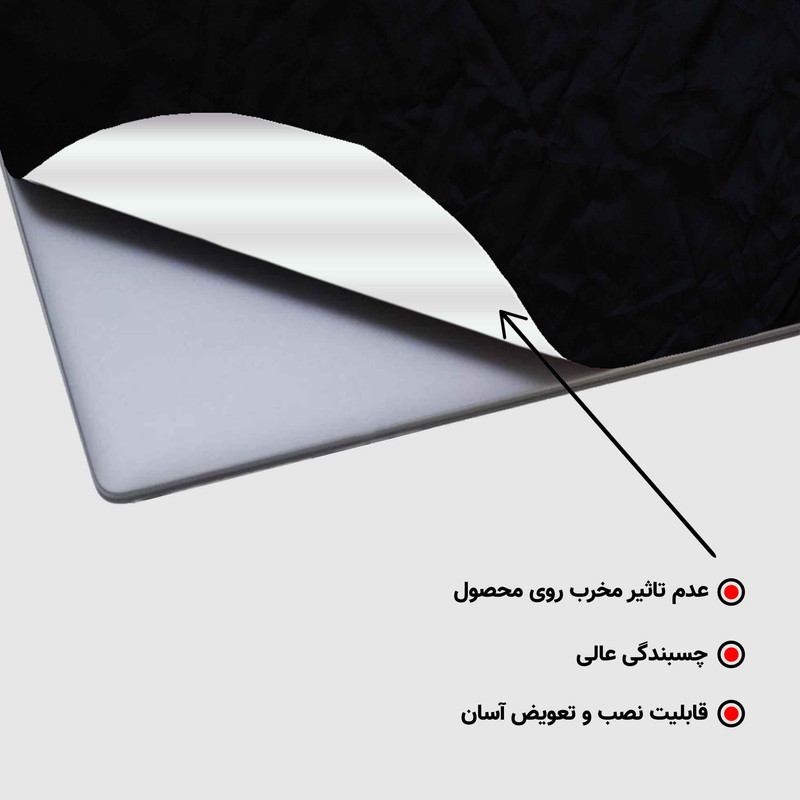 استیکر لپ تاپ طرح paper texture black کد P-889 مناسب برای لپ تاپ 15.6 اینچ