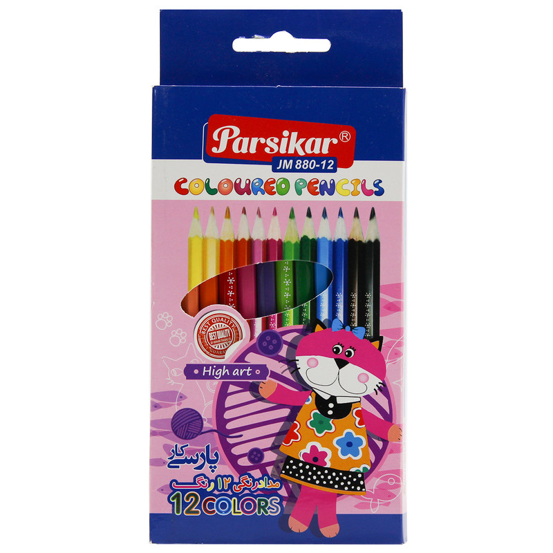مداد رنگی 12 رنگ پارسی کار مدل JM880-12