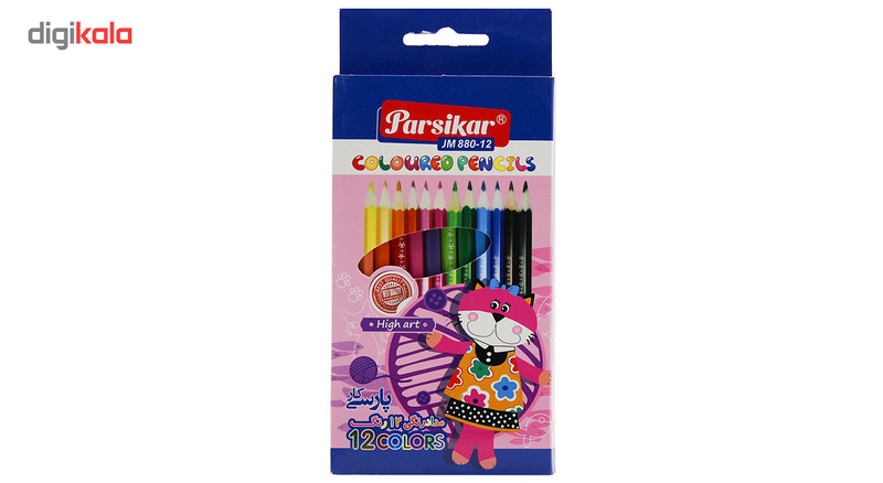 مداد رنگی 12 رنگ پارسی کار مدل JM880-12