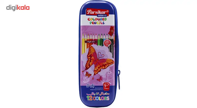 مداد رنگی 12 رنگ پارسی کار مدل JM990-12